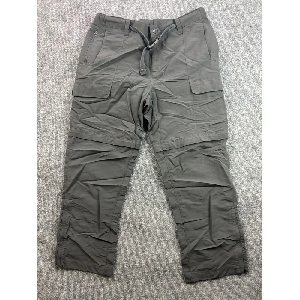 The North Face Convertible Cargo Pants Mens 36 Gray Hiking Zip Off Outdoor